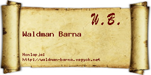 Waldman Barna névjegykártya