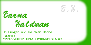 barna waldman business card